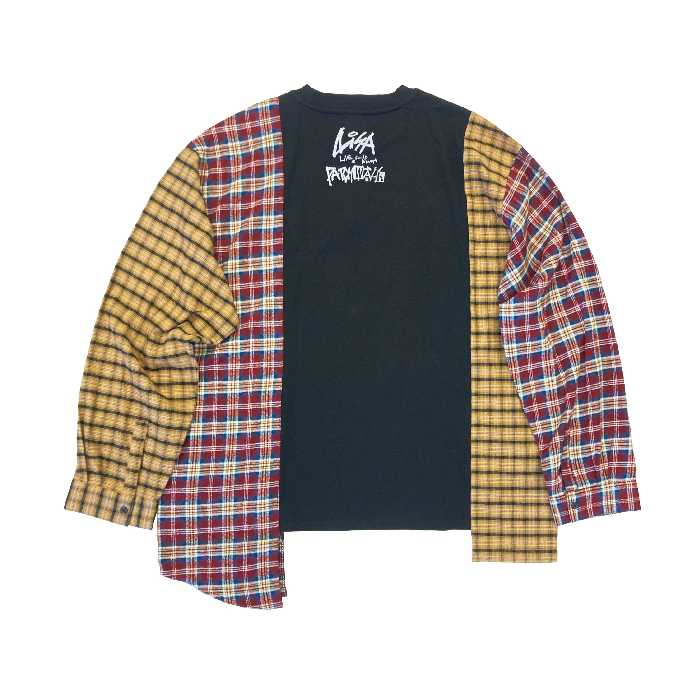 (Goods - Shirt) PATCH WALK 格仔長袖T-shirt／LiVE is Smile Always～PATCH WALK～